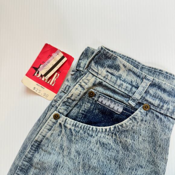 VTG 80s NWT High Rise Acid Wash Jeans Women's 8 Petite Americana USA Deadstock - Picture 14 of 15